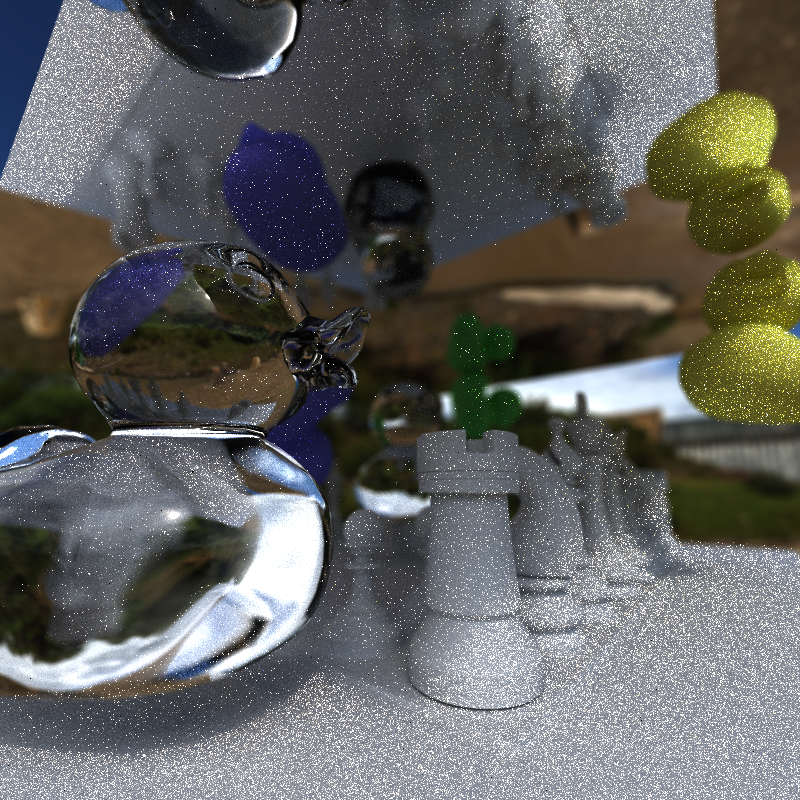 Image of a glass duck in front of a chess set
